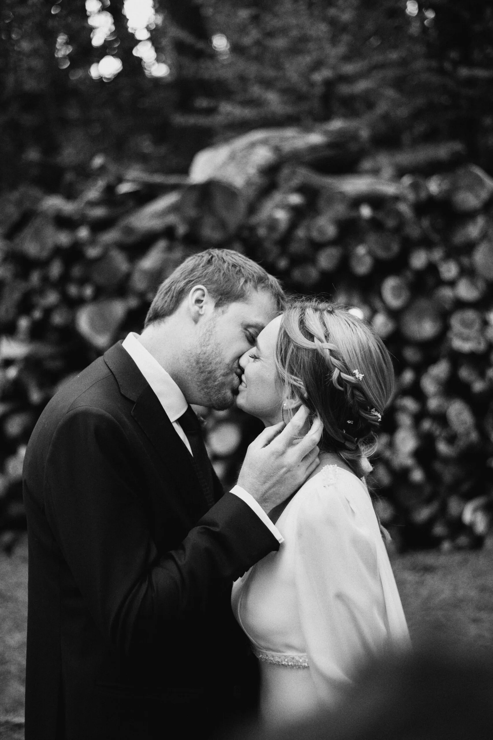 Beautiful wedding ceremony setting with the couple exchanging vows - Wedding Photography