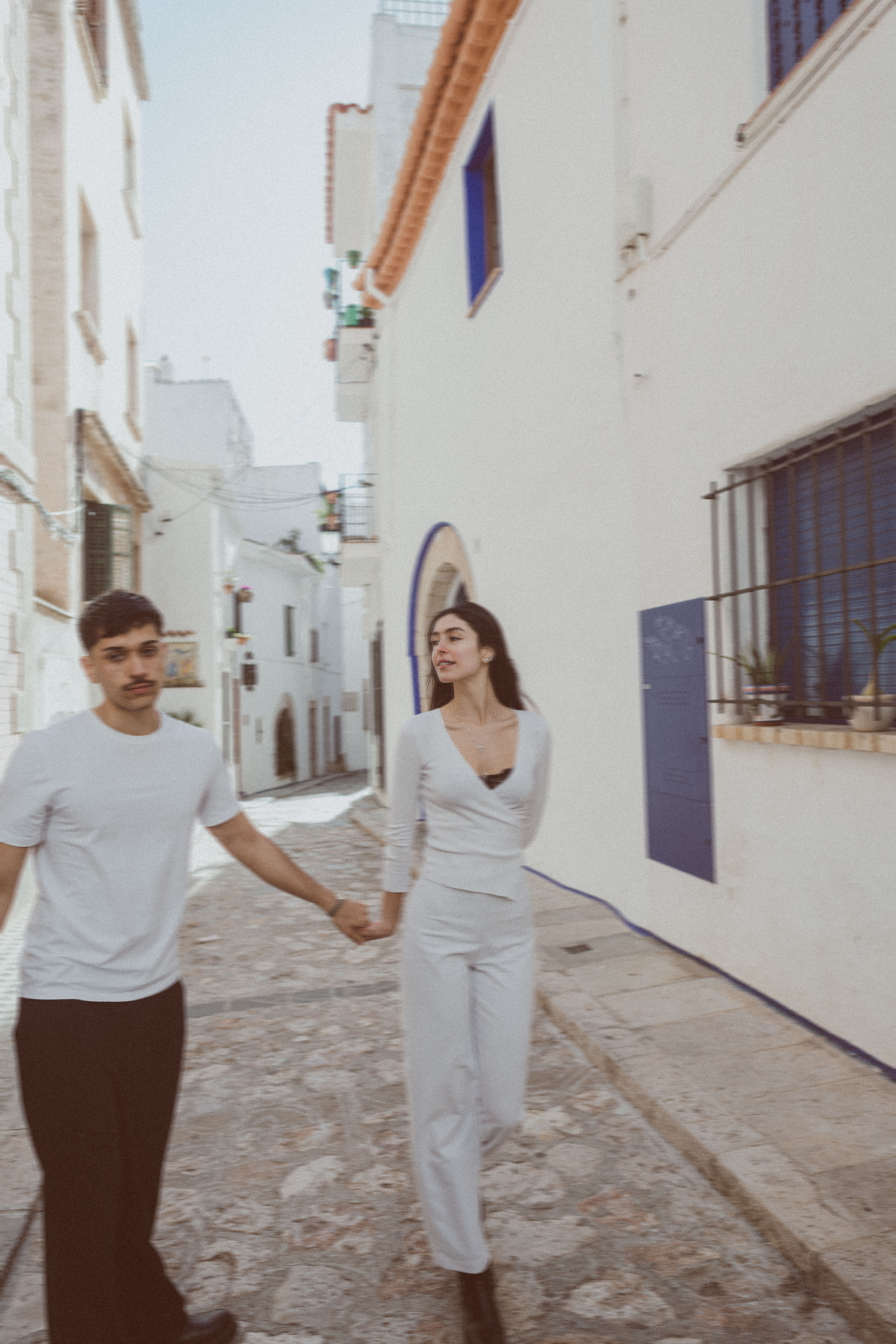 Editorial Fine Art Couple Photography Capturing Sitges' Streets
