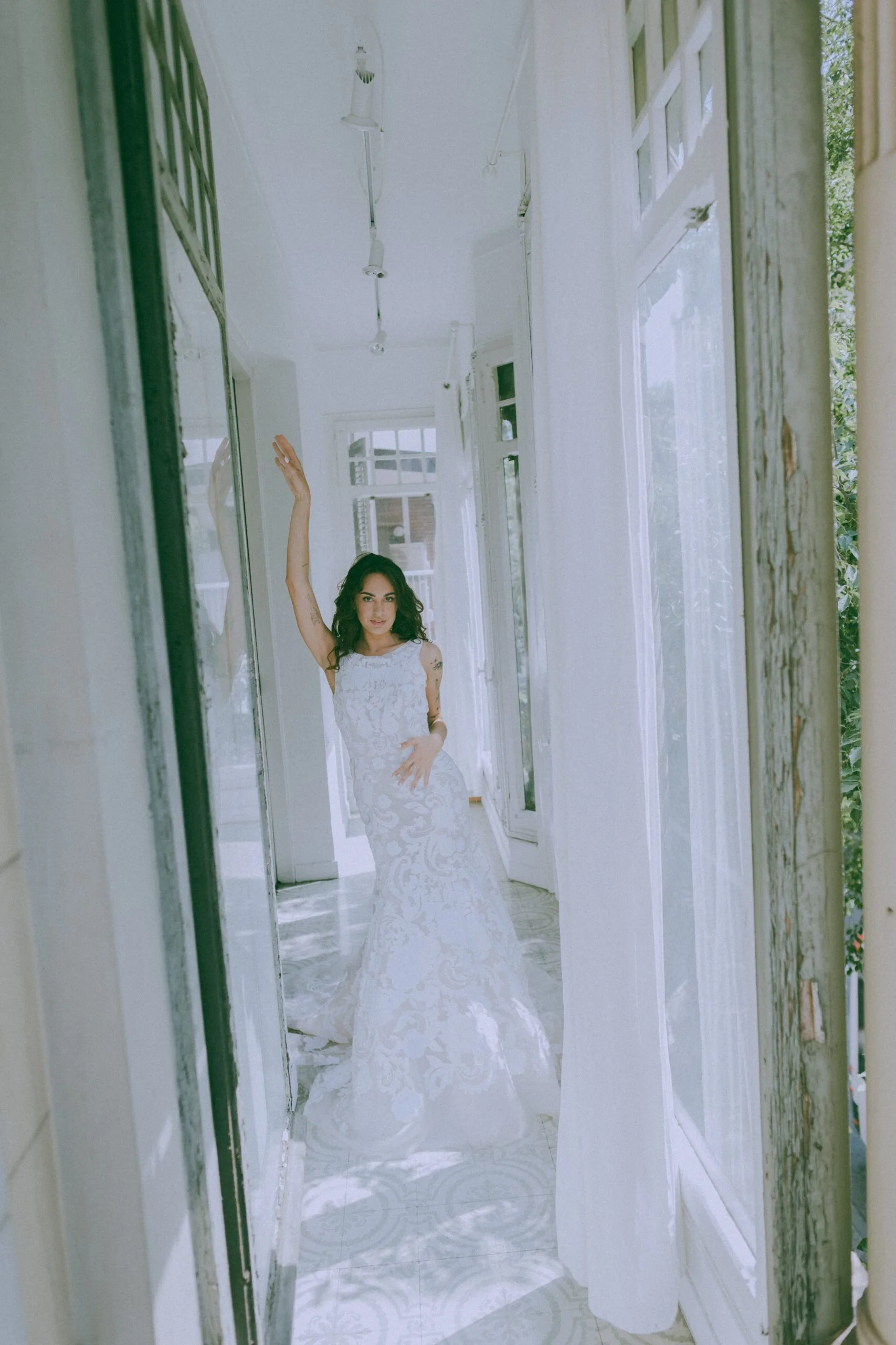 Lace details on Ines di Santo bridal gown at Bridal Avenue Barcelona