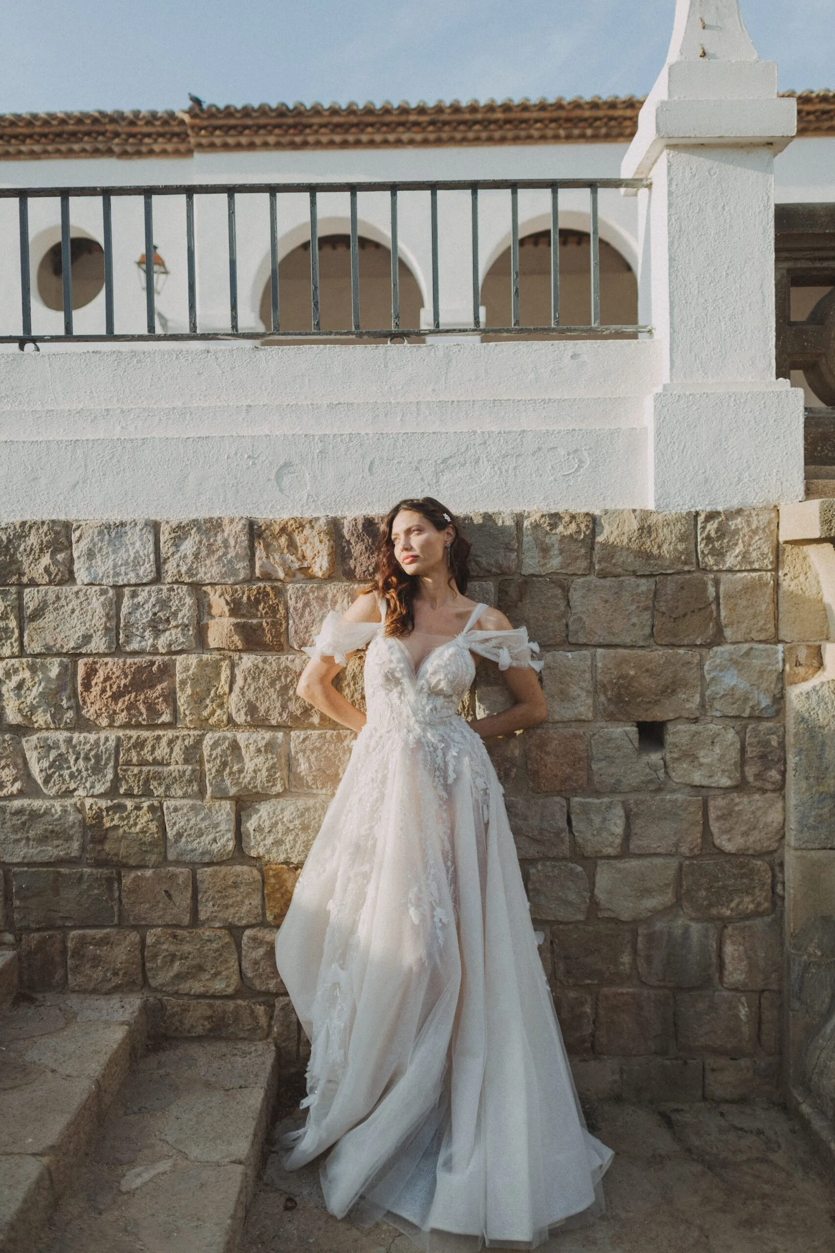 Wedding photographer in Barcelona - Wedding Bride and Groom Sunset Portrait