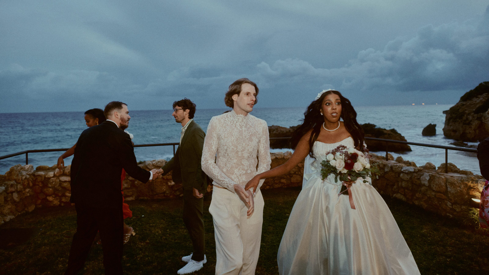 Elegant couple posing in nature