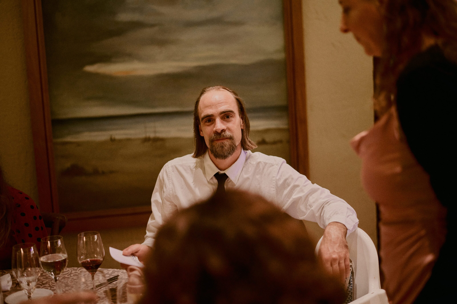 Guest with a happy expression