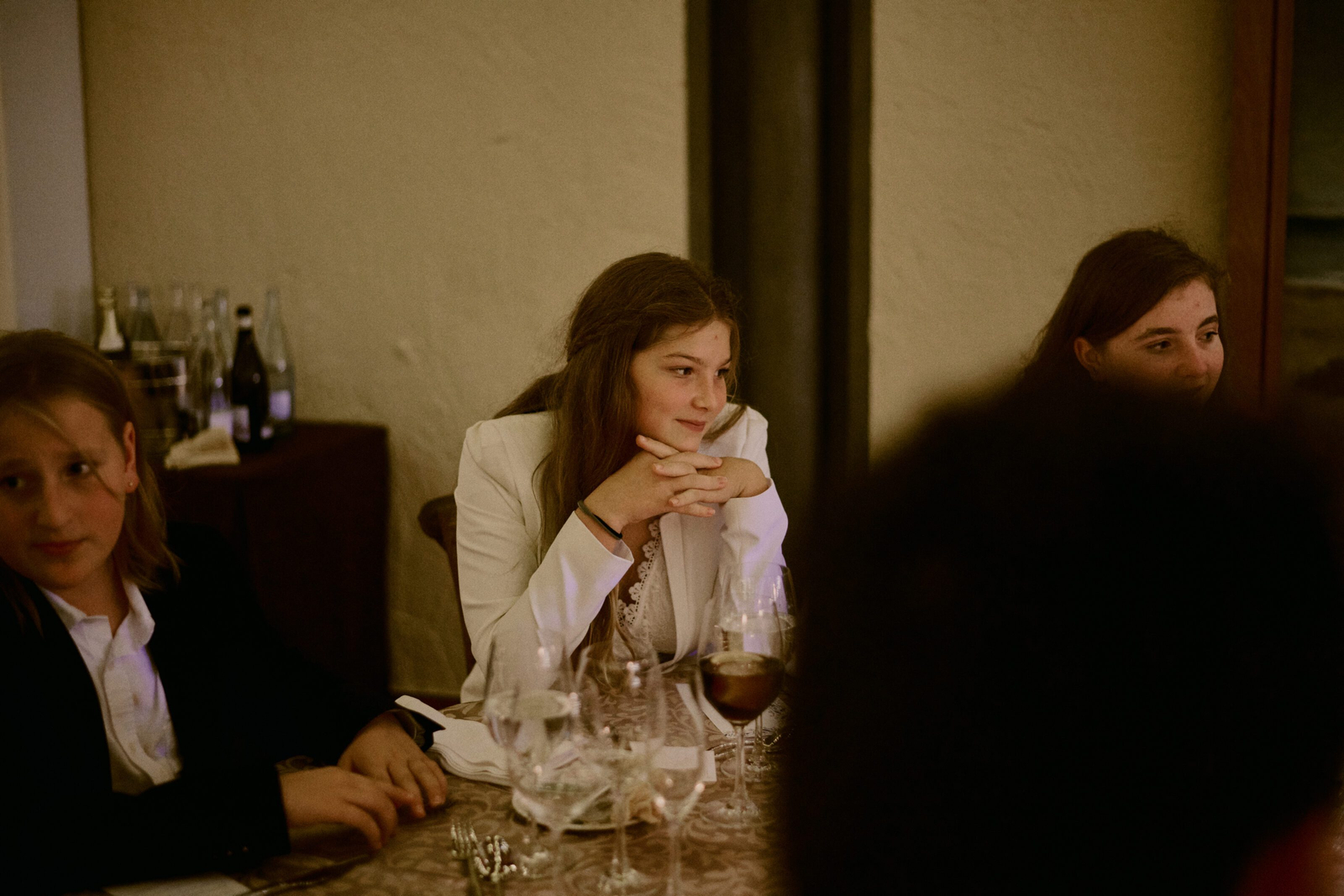 Guest raising a glass