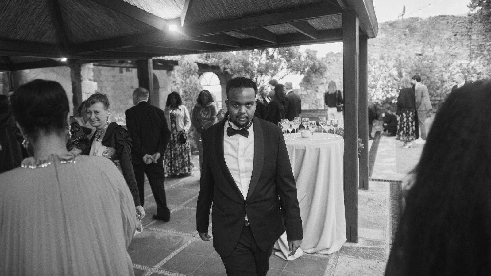 Guest raising a toast