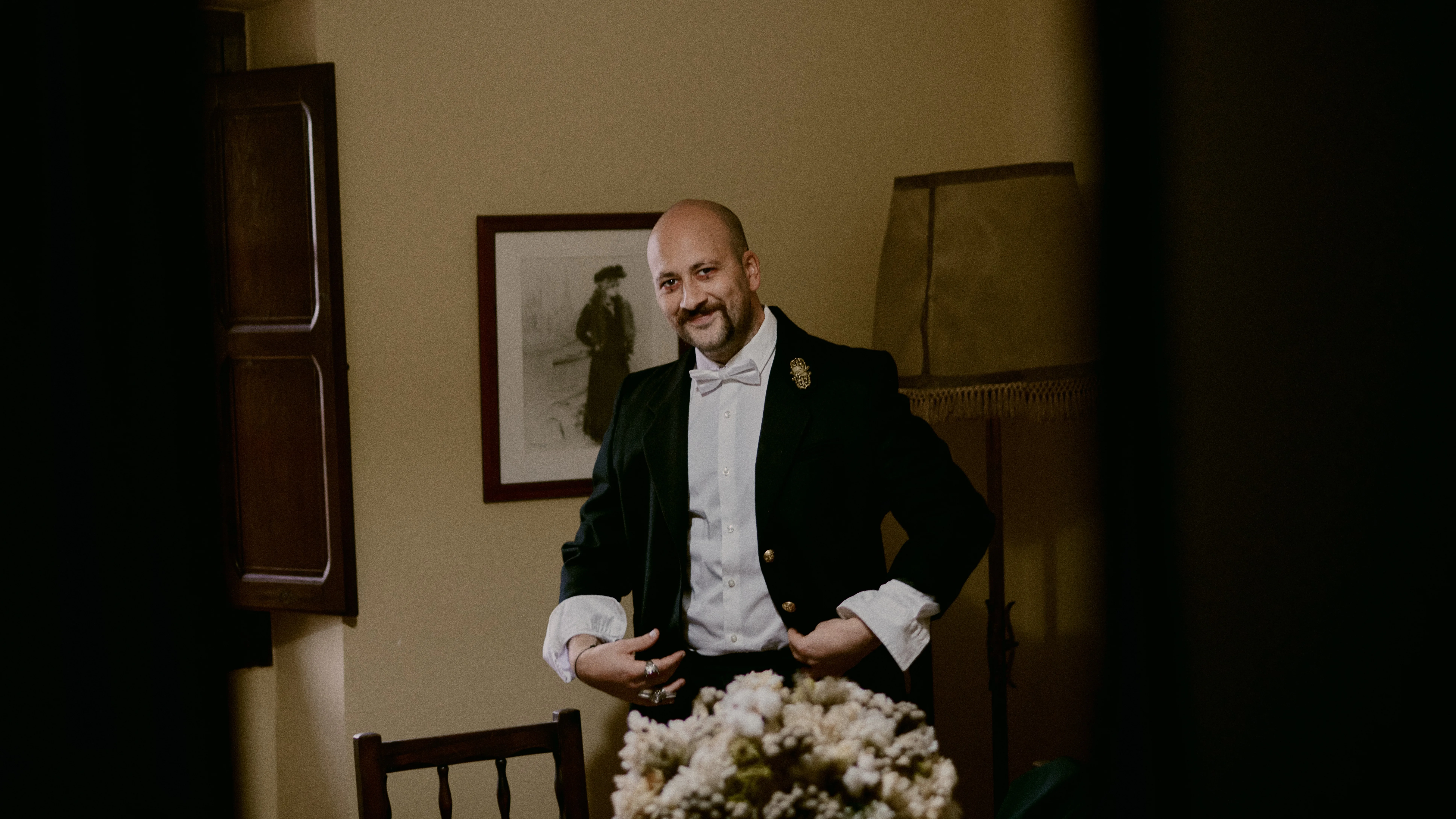 Guest laughing during the toast