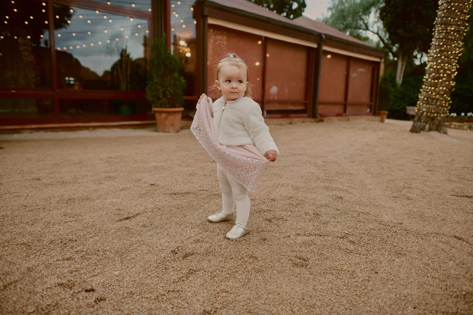 Guest holding a glass with joy