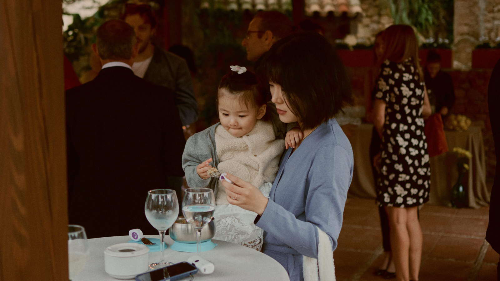 Guest laughing during the celebration