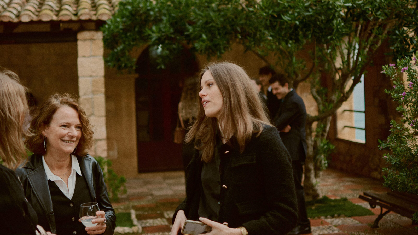 Guest laughing joyfully