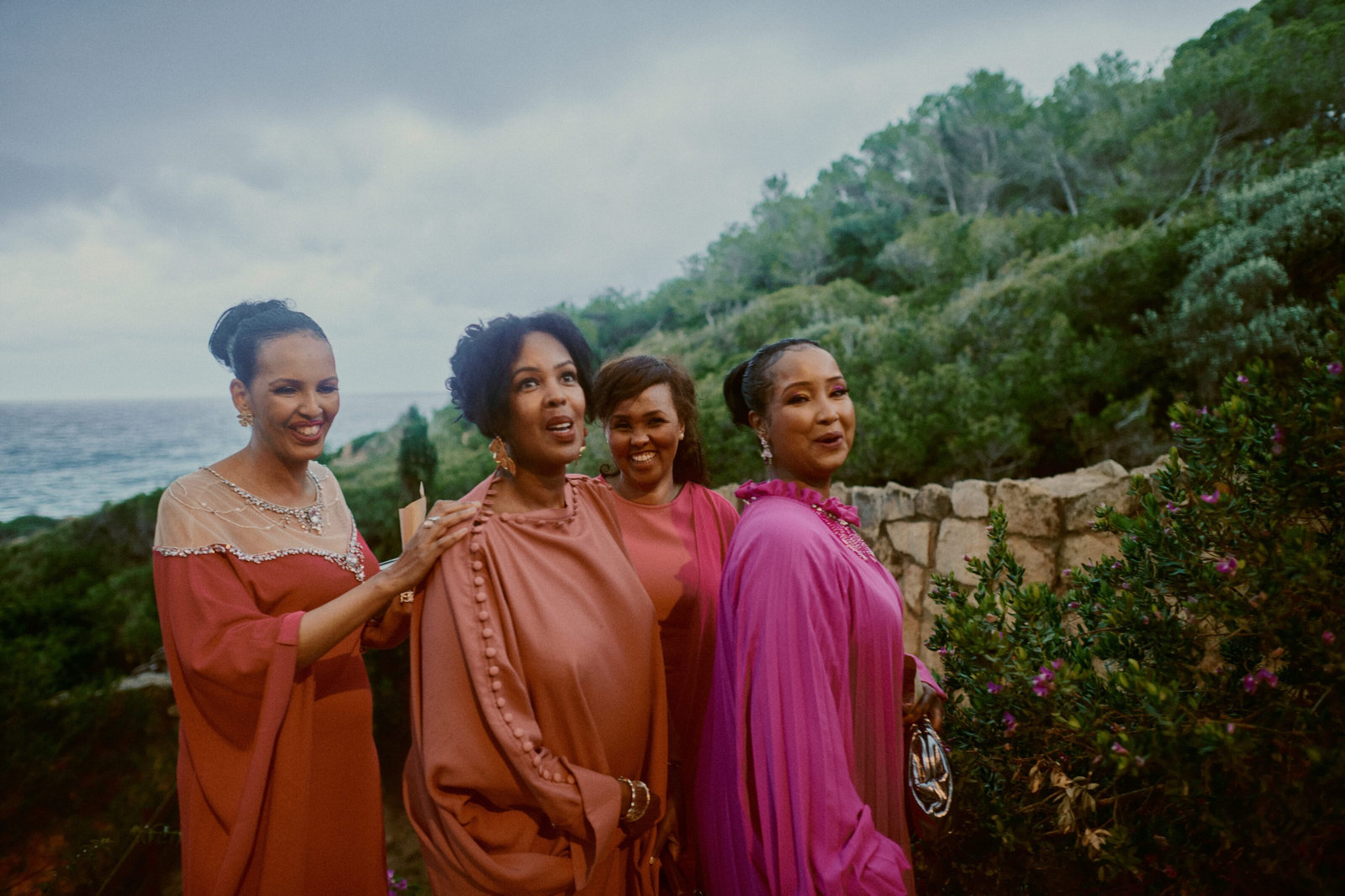 Smiling guest during the toast