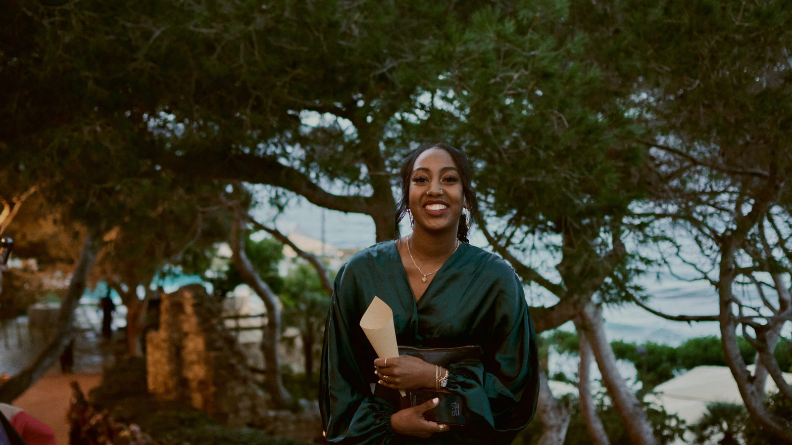 Guest sharing a laugh