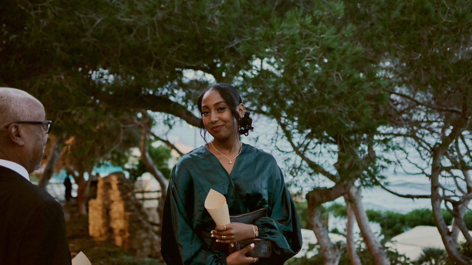 Guest raising a glass