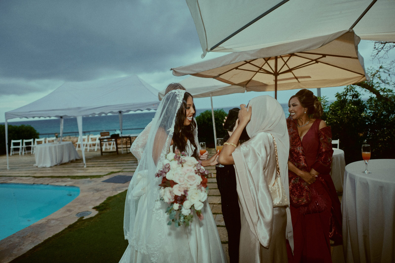 Group of friends enjoying the evening