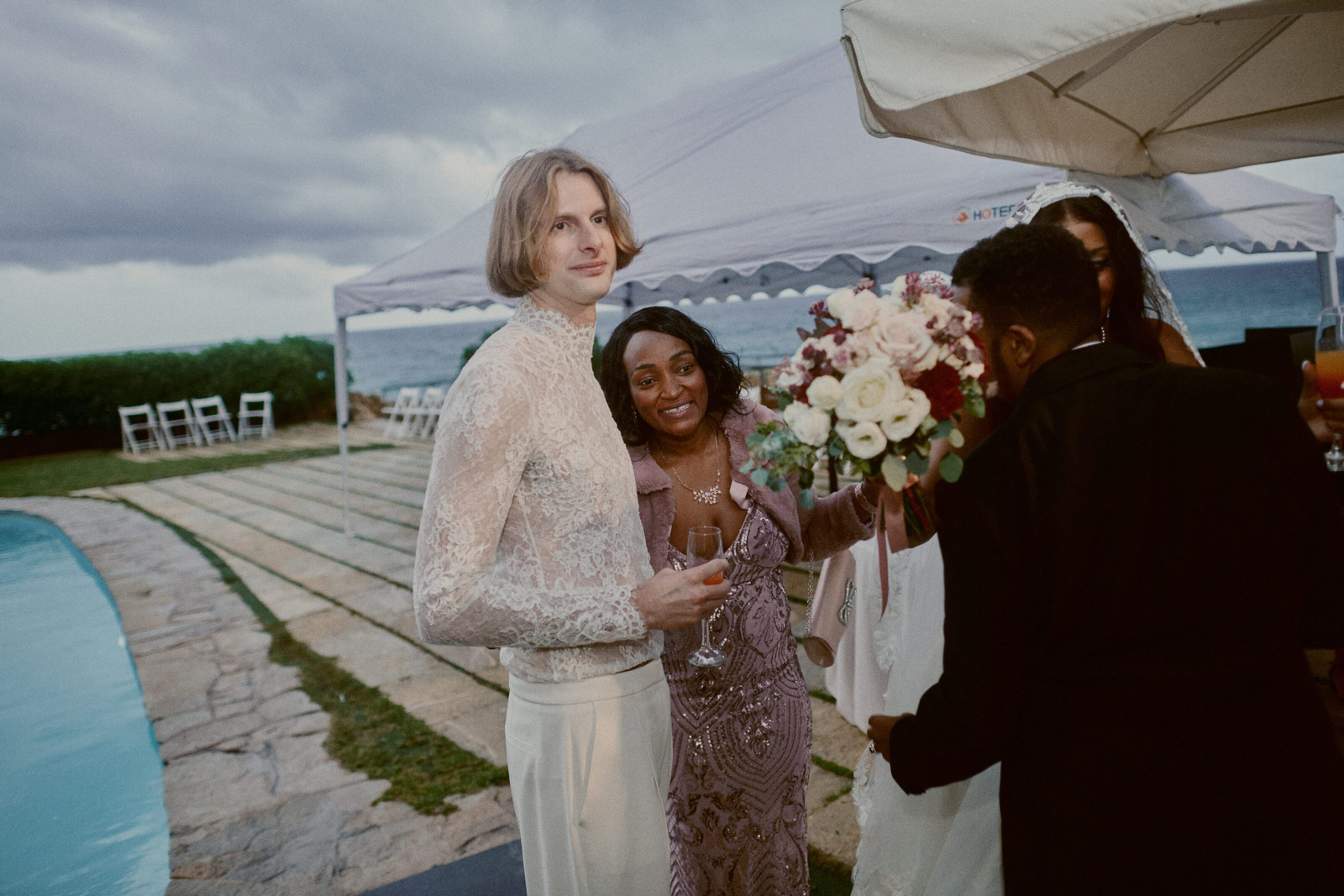 Guest raising a toast