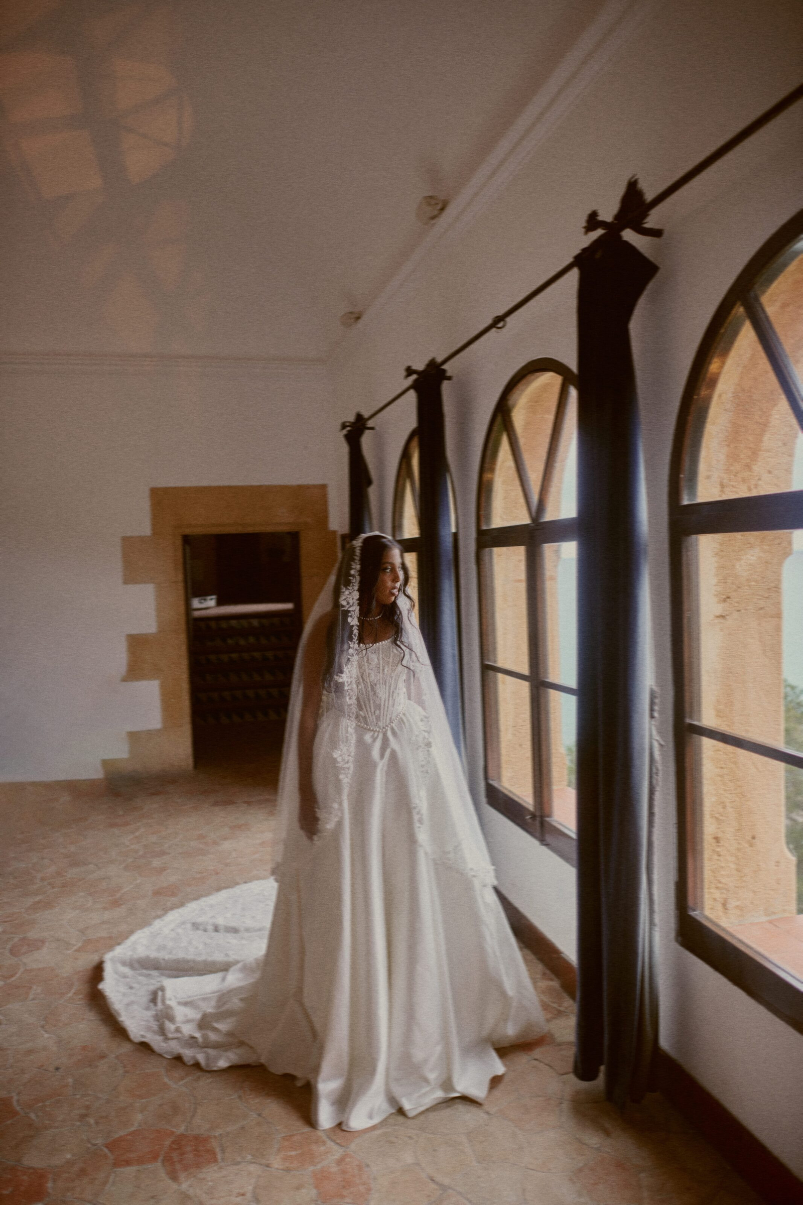 Groom looking at the bride with love