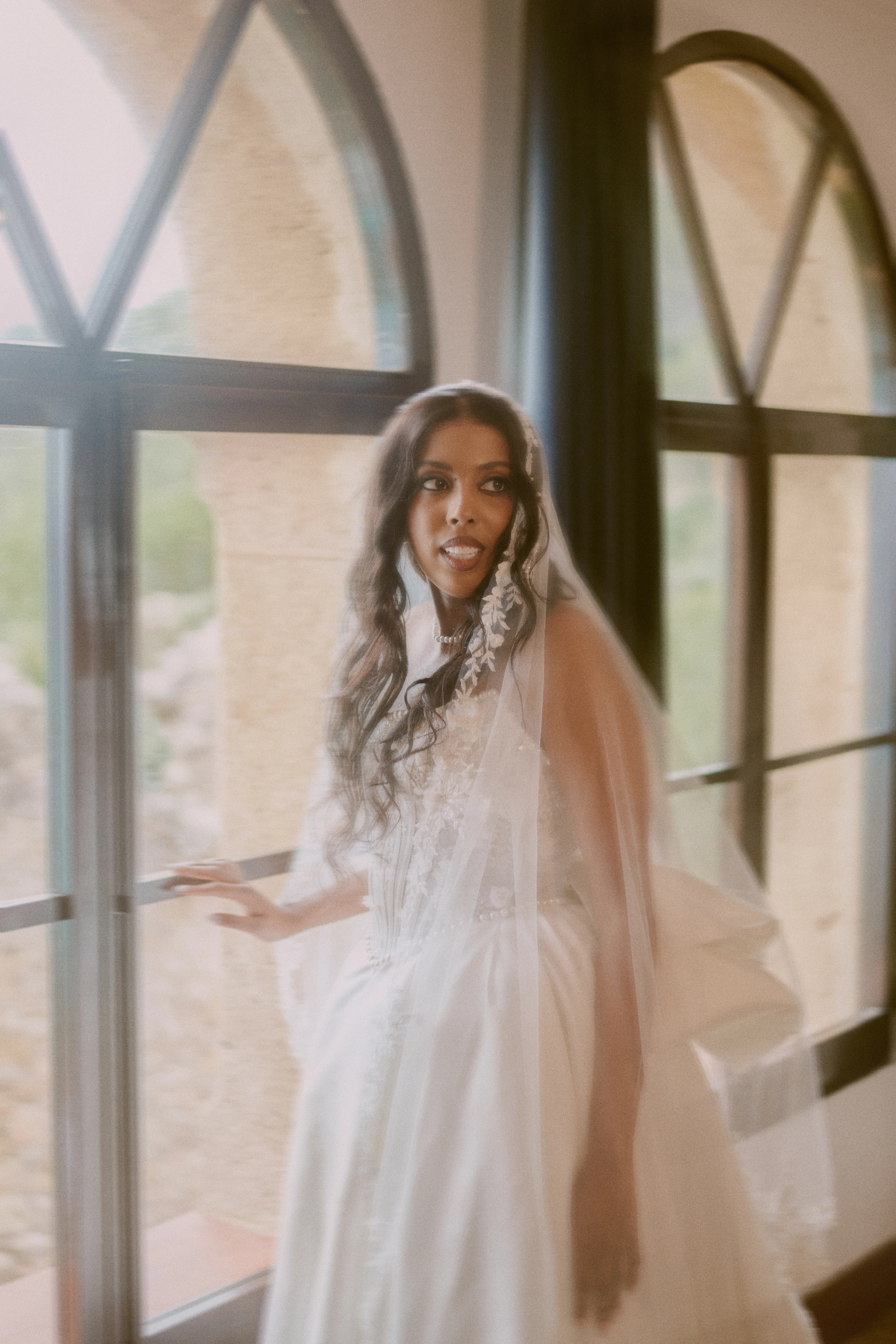 Chic wedding portrait in nature