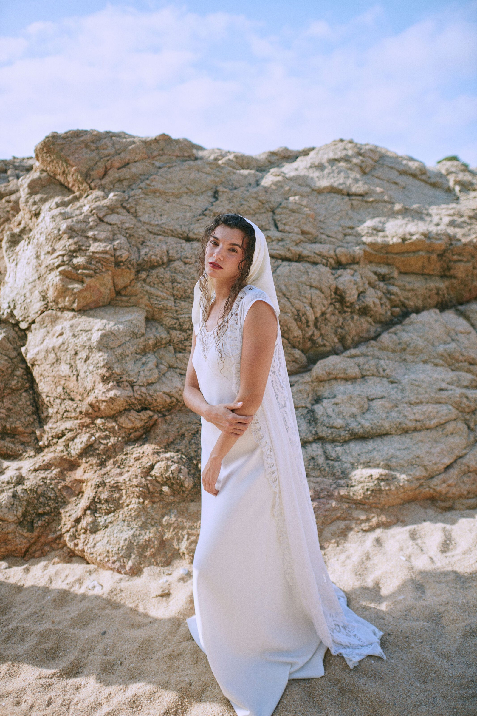 Golden hour wedding portrait