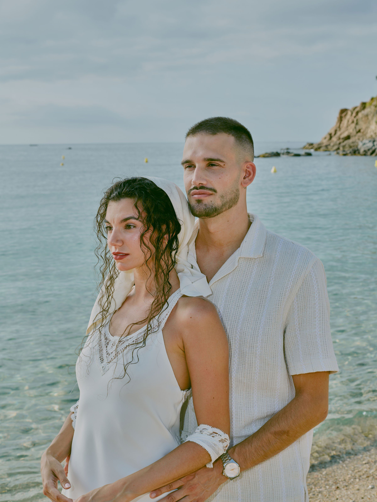 Couple standing in the forest