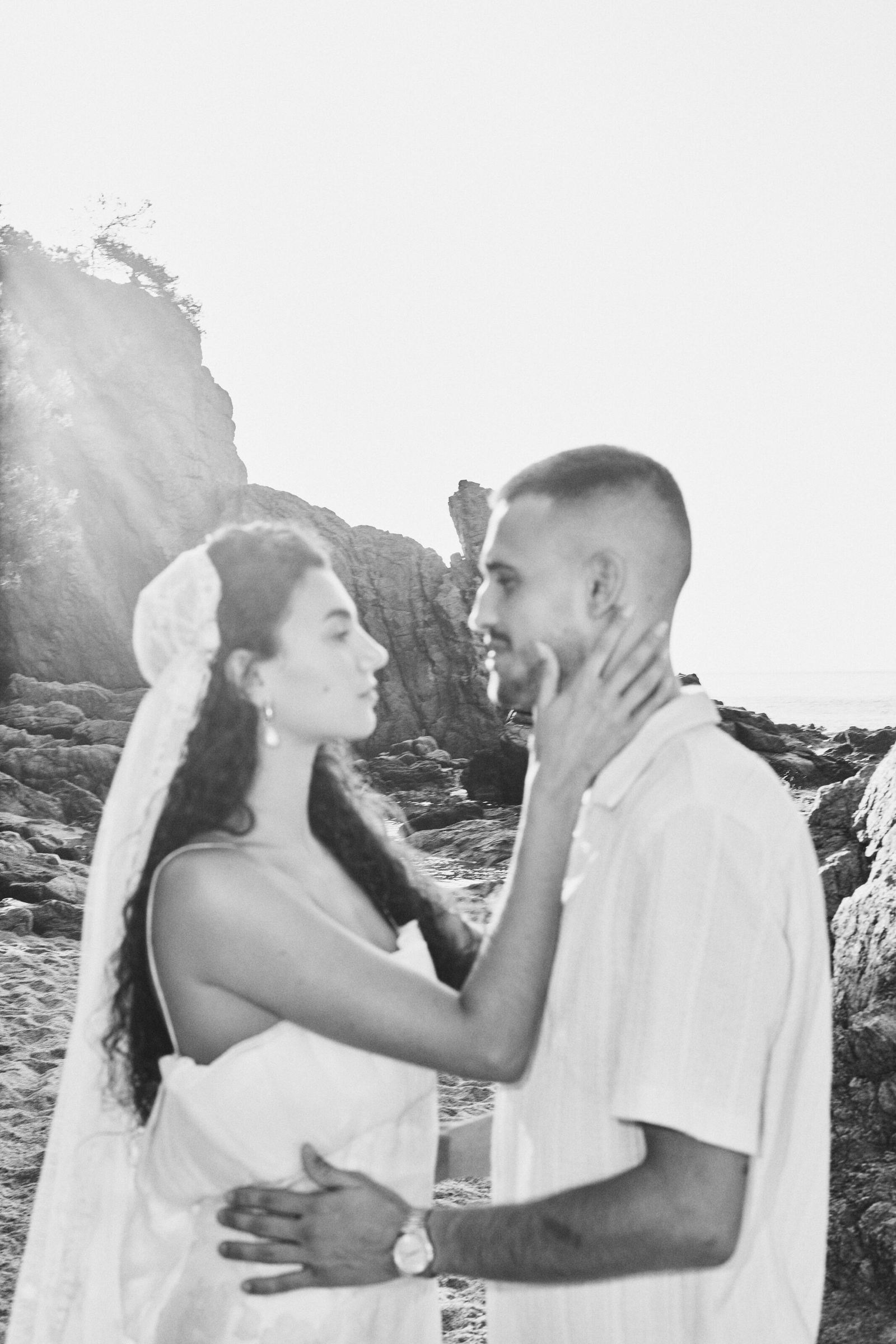 Bride with wind in her hair