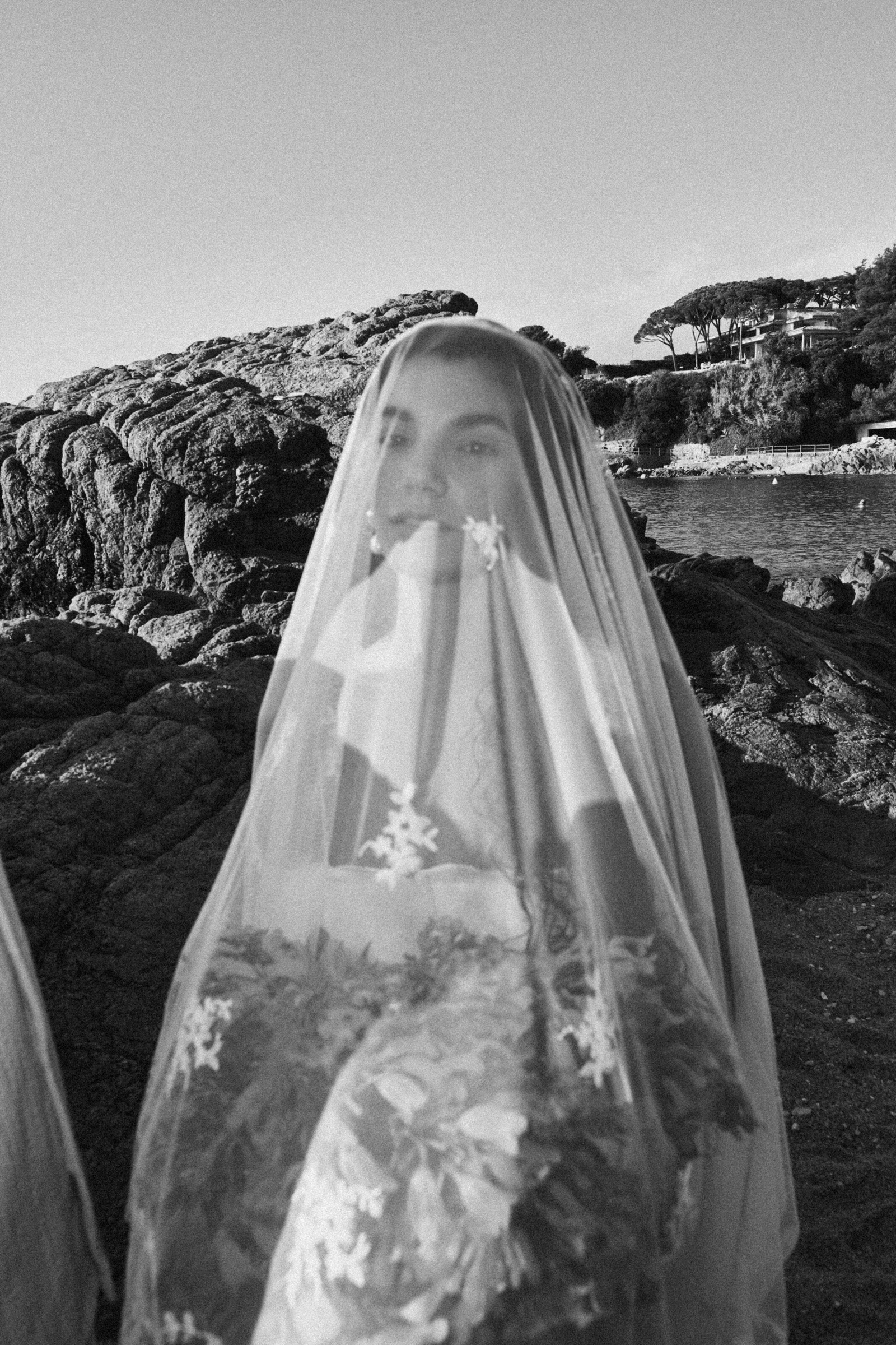 Bride with wind in her hair