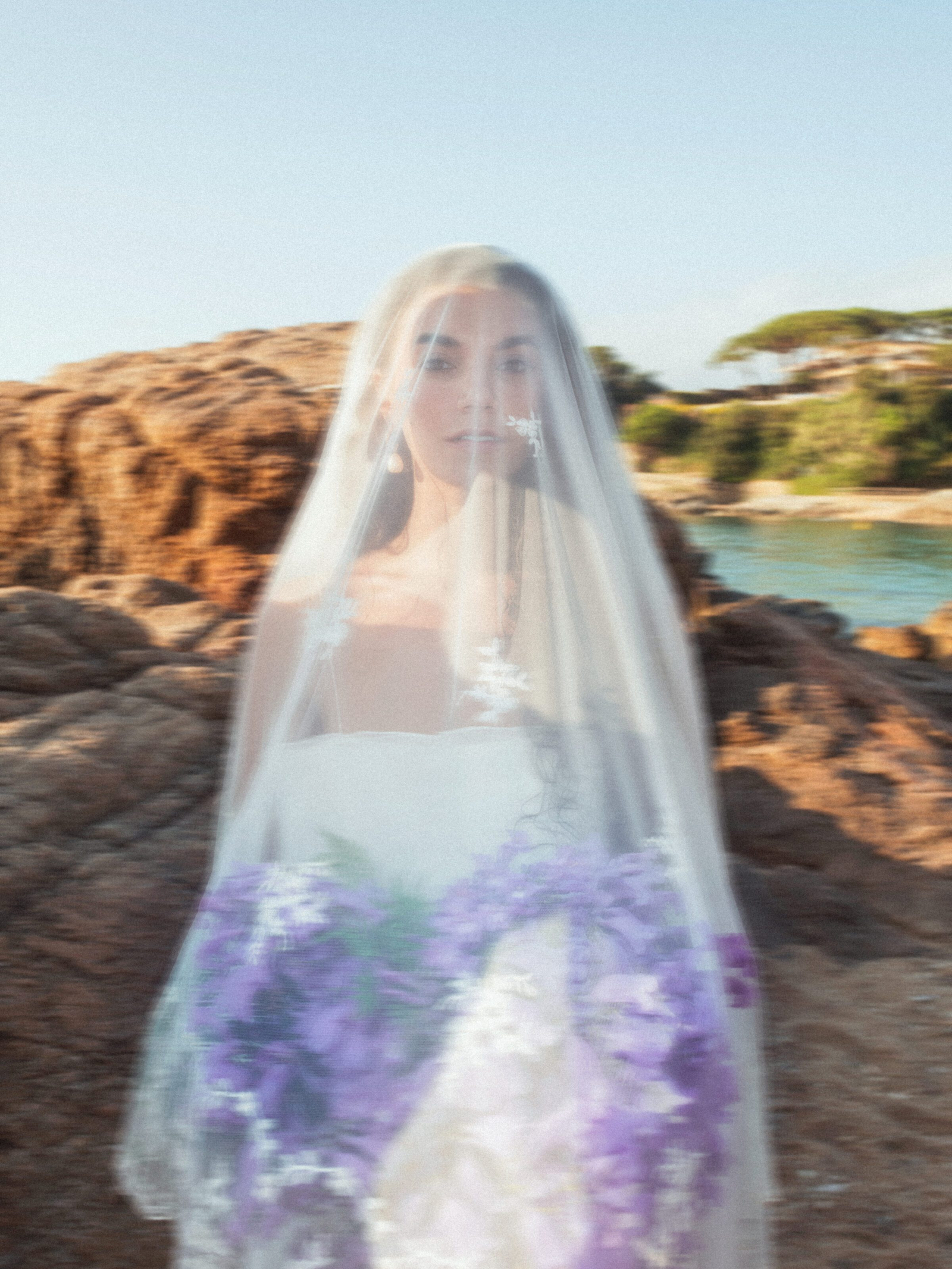 Golden hour wedding portrait