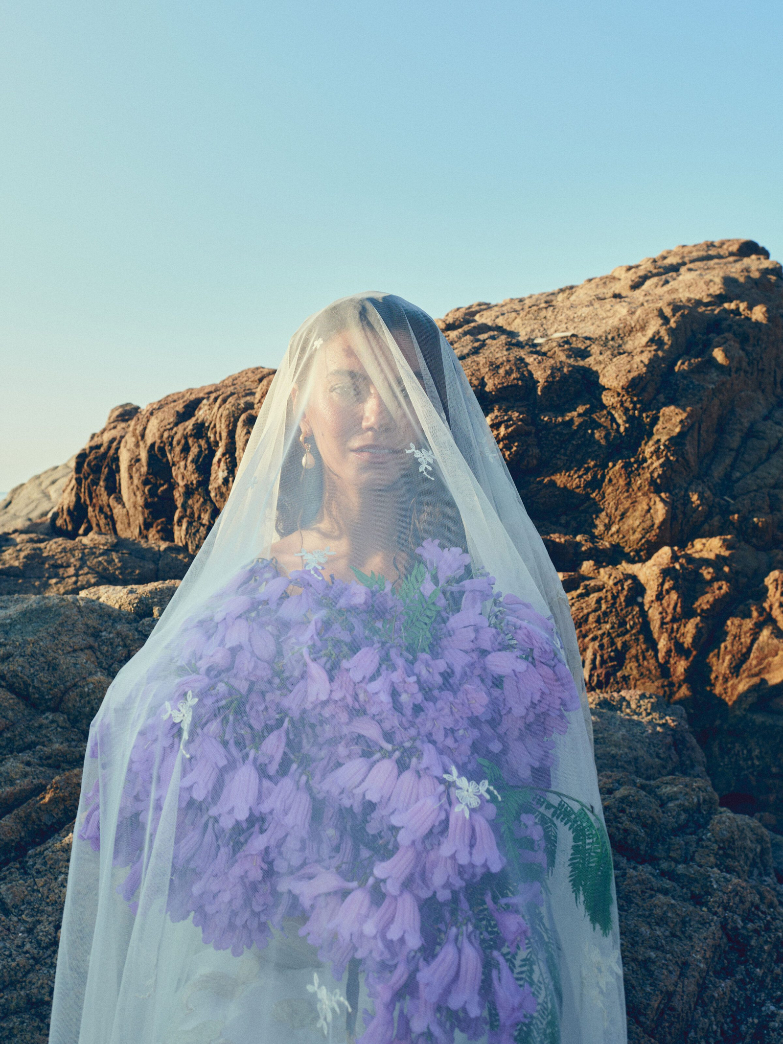 Bride gazing into the distance
