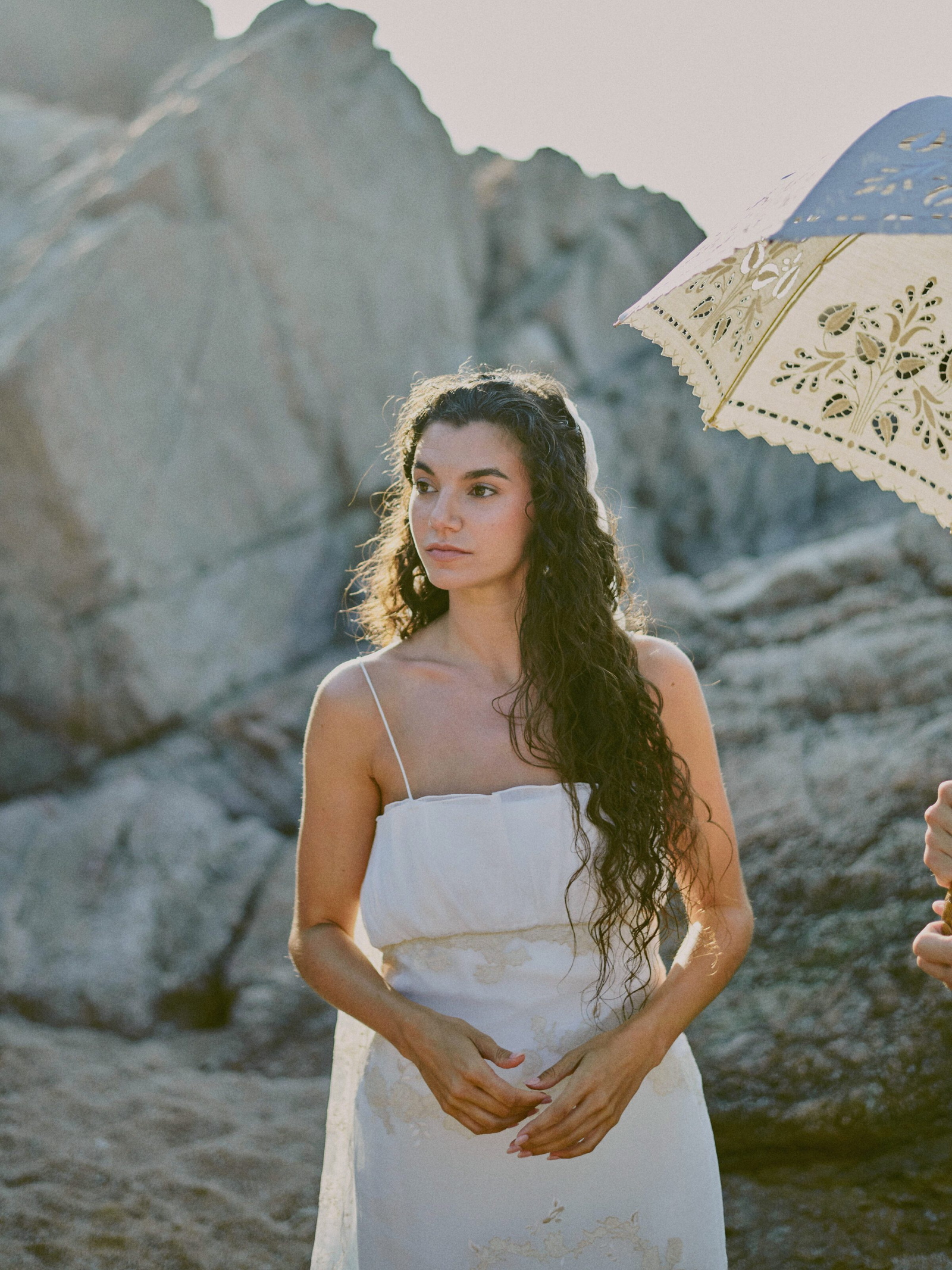 Bride with wind in her hair