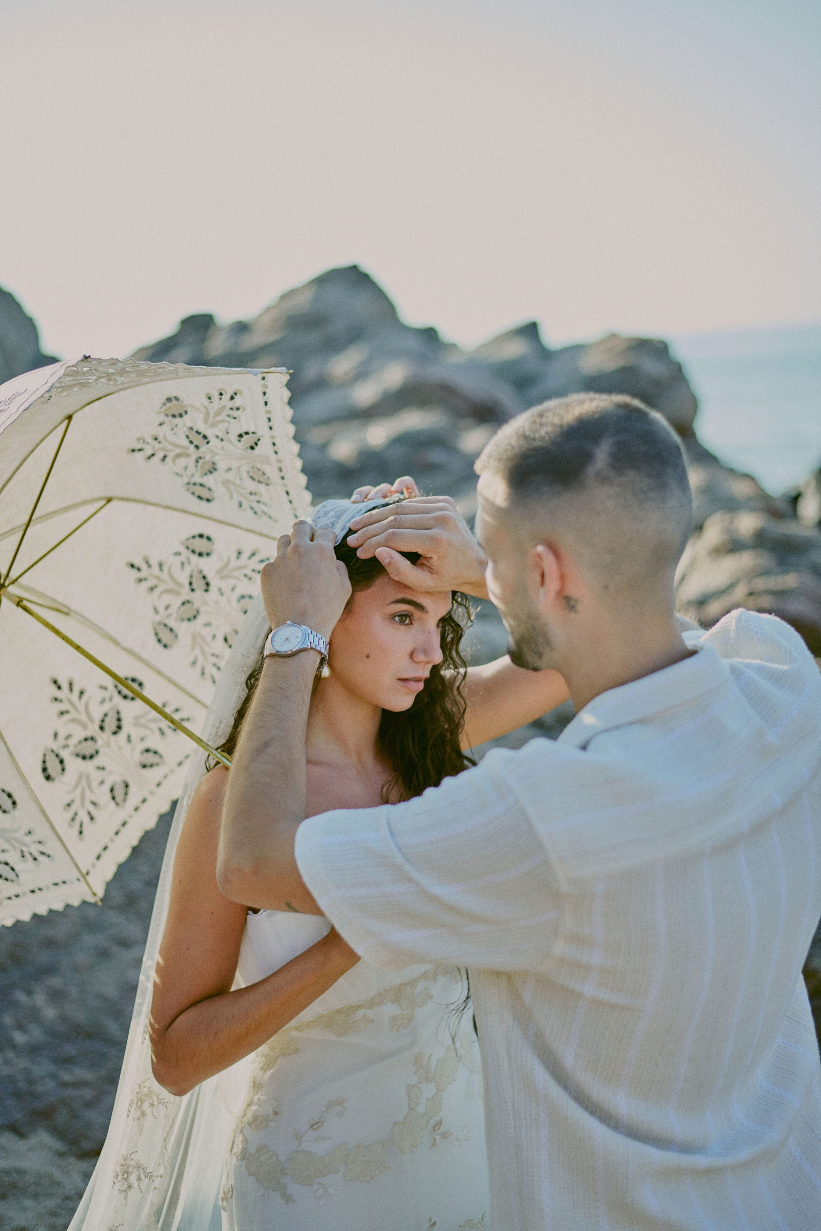 Elegant bridal pose
