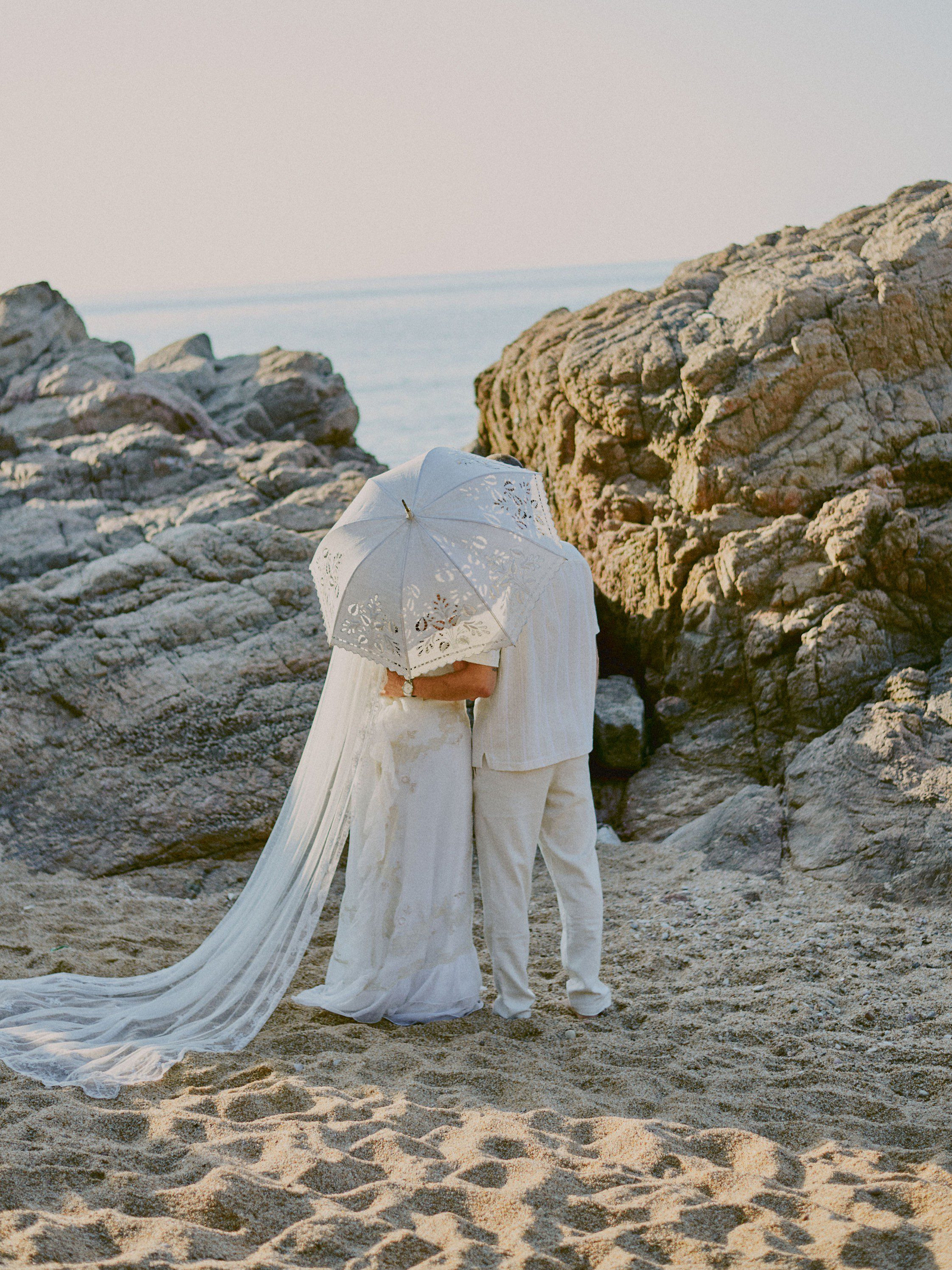 Couple standing in the forest