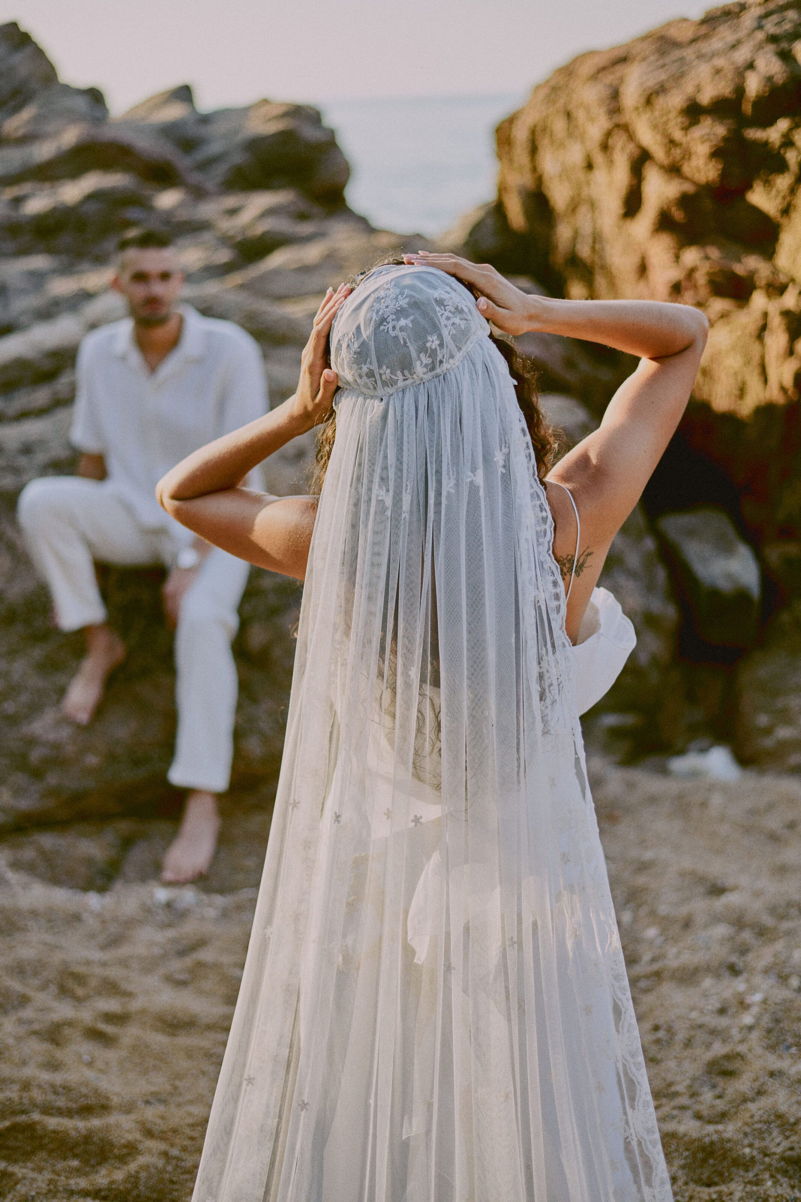 Elegant bridal pose