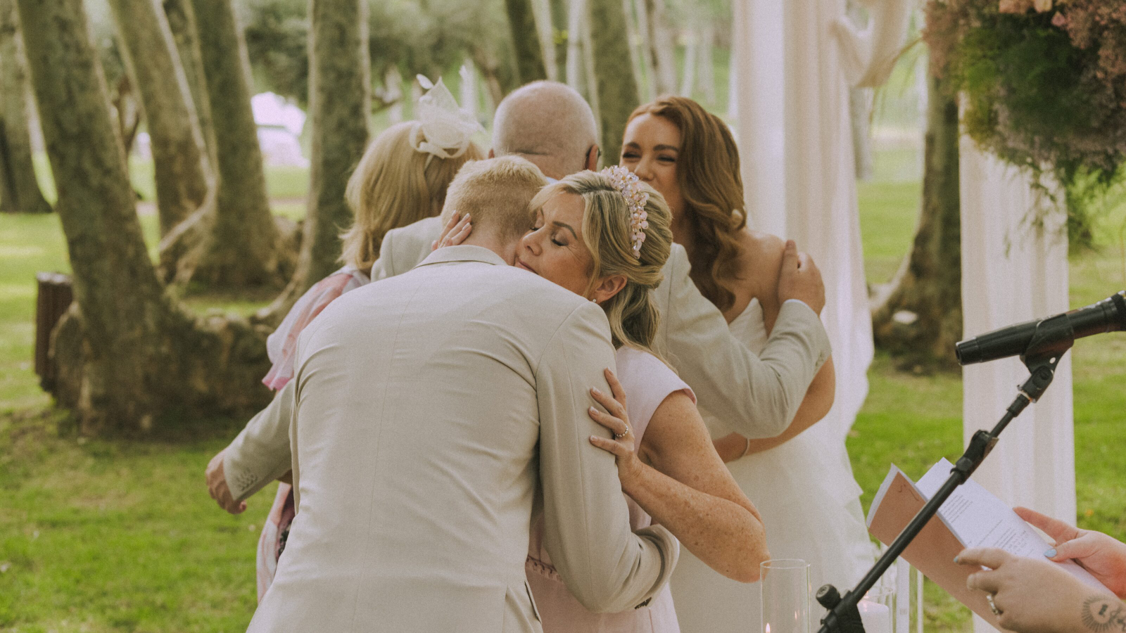 Wedding ceremony at La Farinera with film photography aesthetic, Barcelona