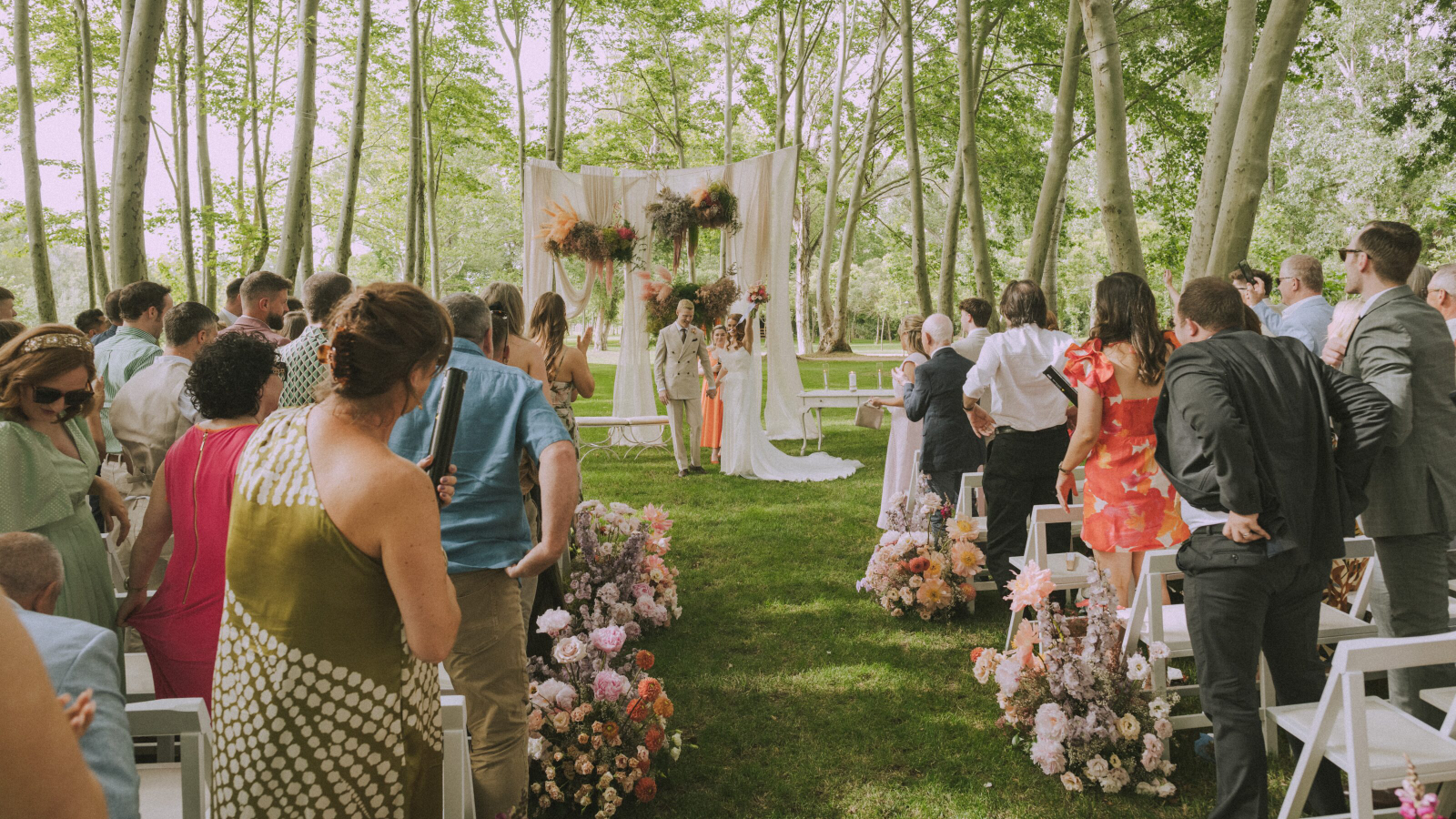 Wedding photographer in Barcelona at La Farinera with vintage wedding photographer Catalonia Spain