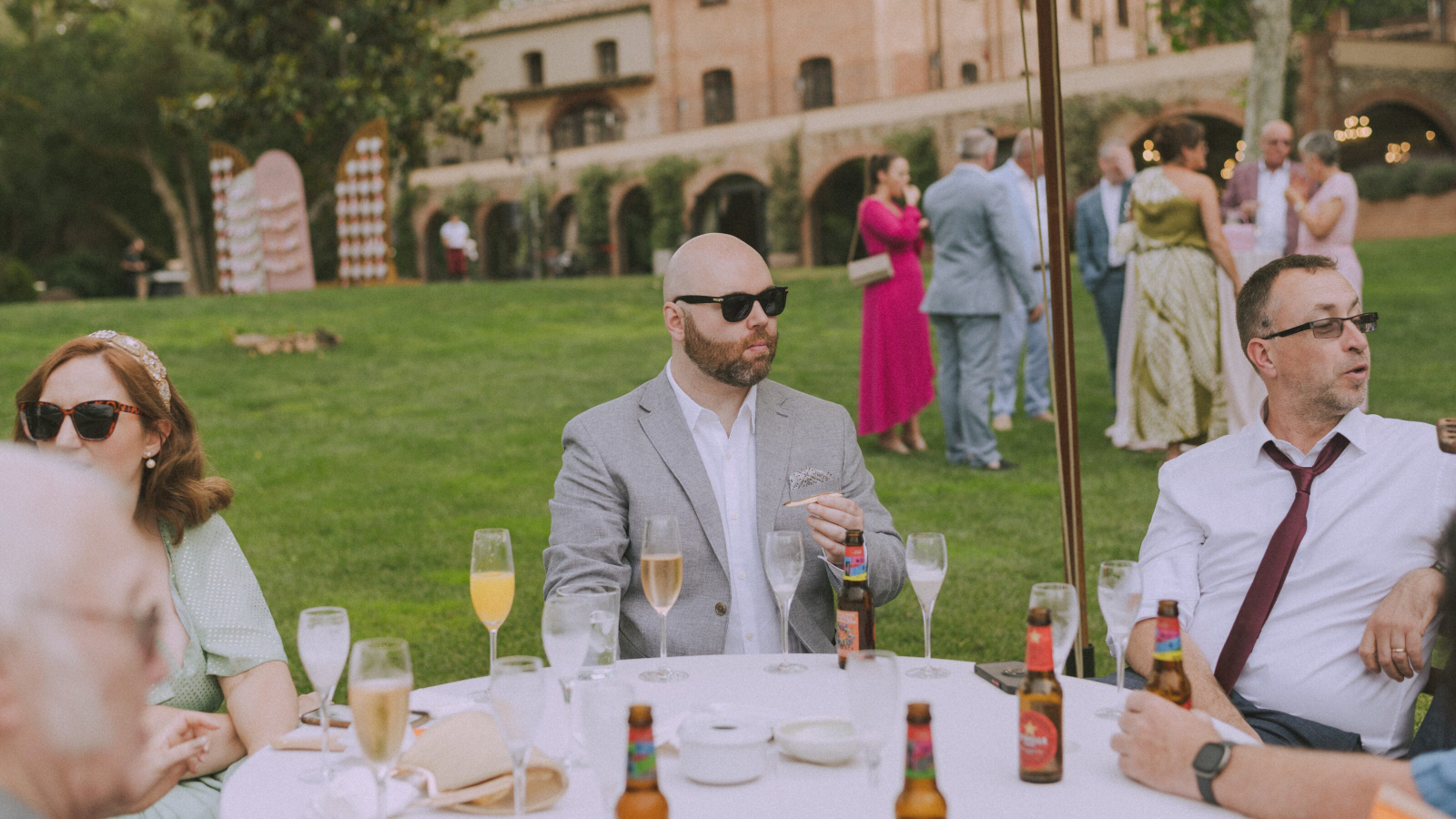 Wedding photographer in Barcelona at La Farinera with luxury wedding look Catalonia
