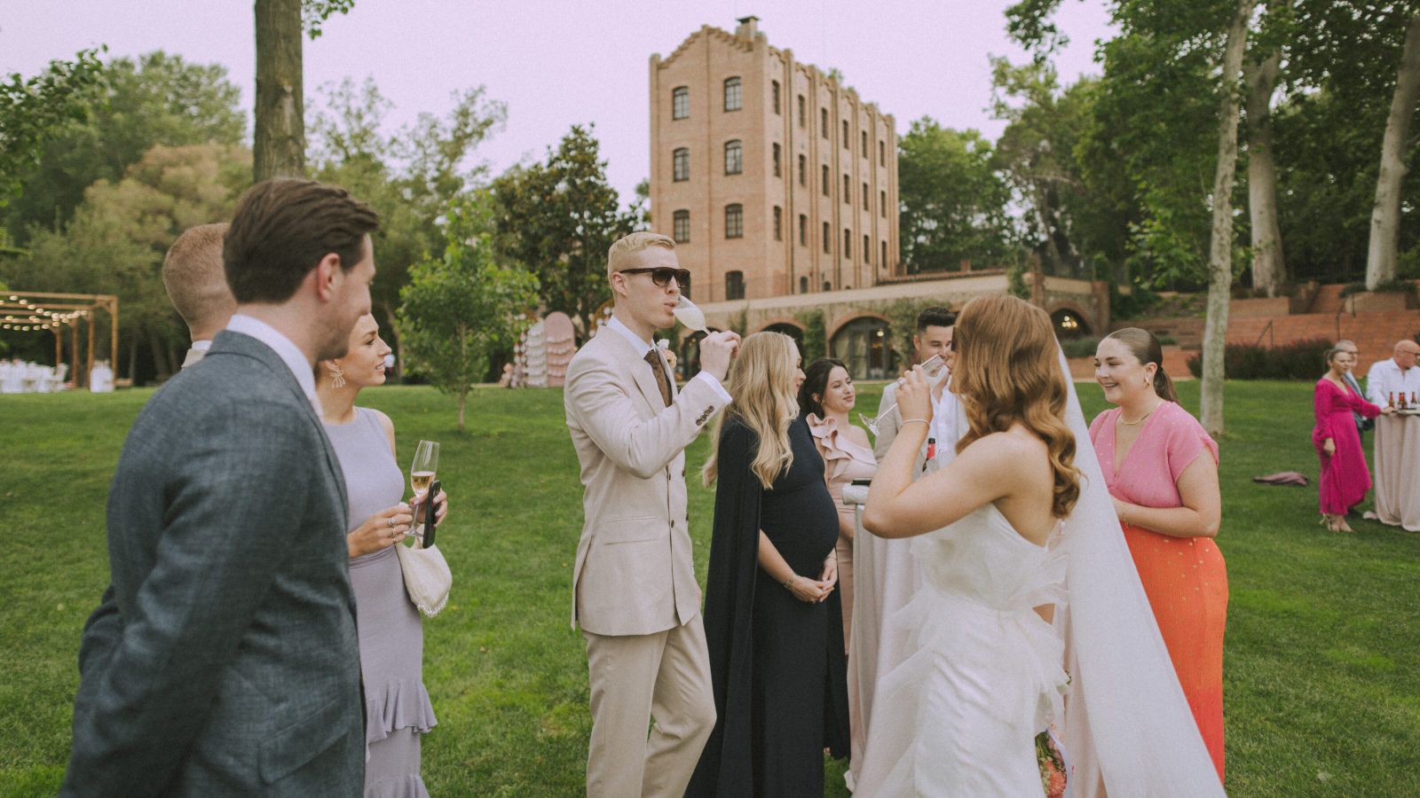Wedding photographer in Barcelona at La Farinera with luxury wedding look