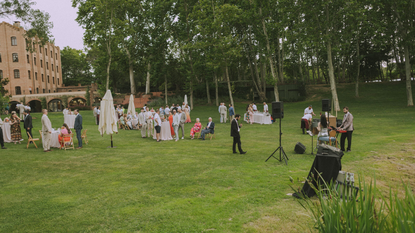 Film wedding photography session at La Farinera in Catalonia, Spain