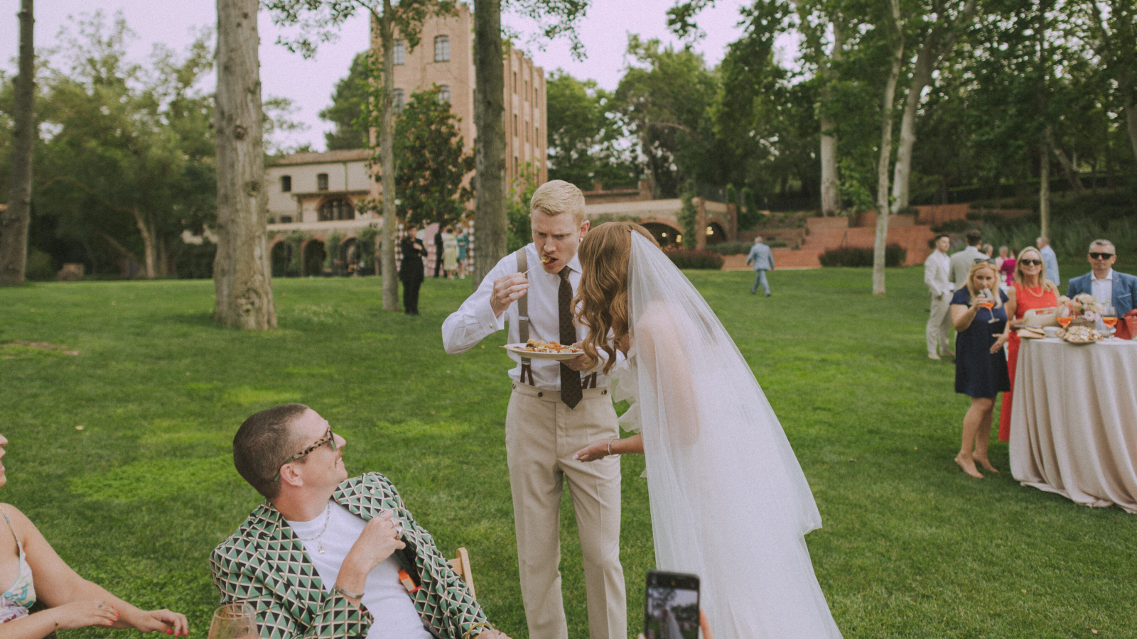 Wedding photographer in Barcelona at La Farinera with film wedding look Catalonia Spain