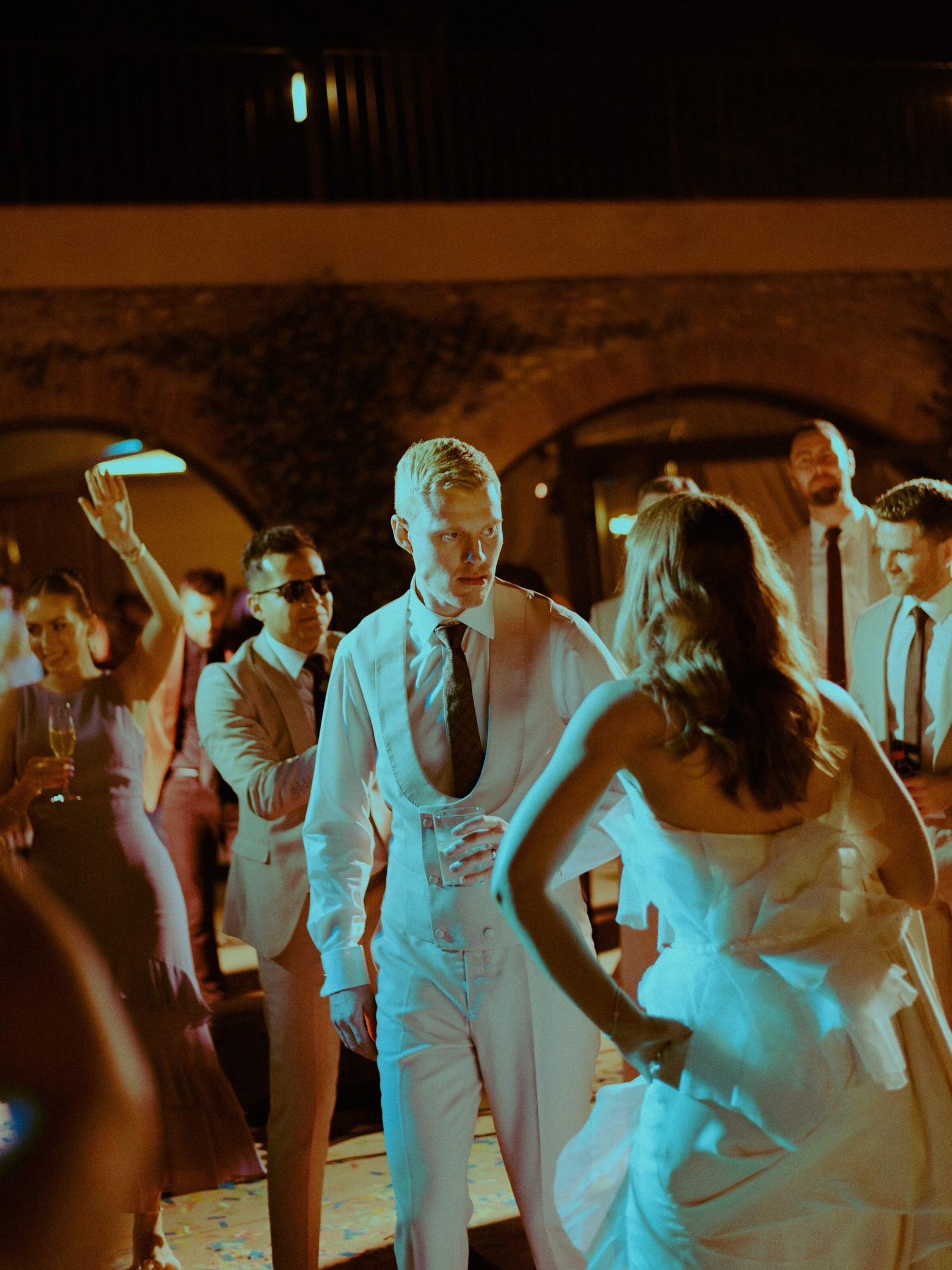 Wedding photographer in Barcelona at La Farinera with analog wedding style Barcelona